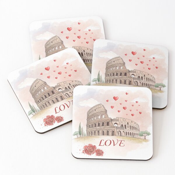 Item preview, Colosseum Love – Romantic Rome Illustration with Hearts designed and sold by VivoStudio.