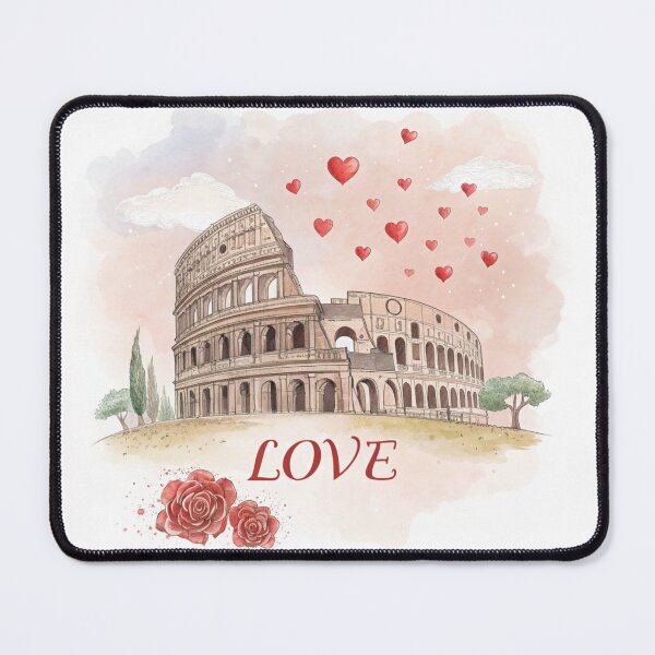 Item preview, Colosseum Love – Romantic Rome Illustration with Hearts designed and sold by VivoStudio.