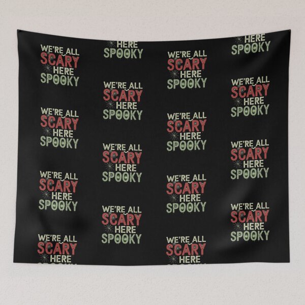 Item preview, We're All Scary Here | Spooky Halloween Retro Art Print designed and sold by DMNindustries.