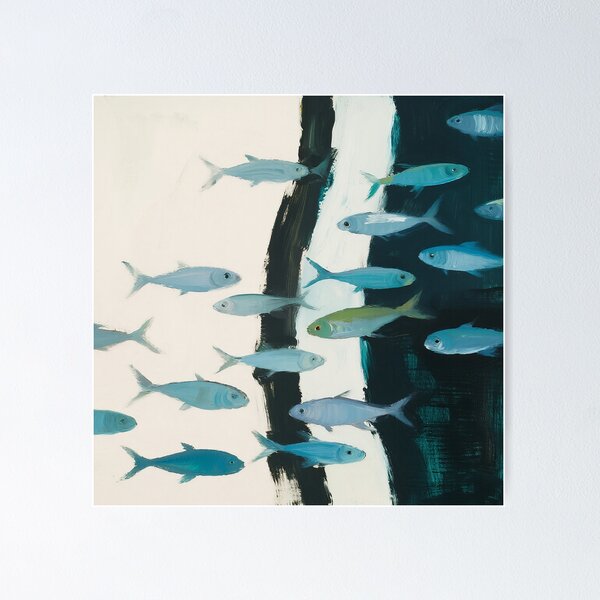 Item preview, Dynamic Blue Fish Crossing Currents designed and sold by zzz888.
