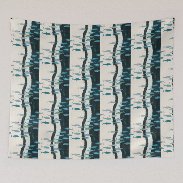 Item preview, Dynamic Blue Fish Crossing Currents designed and sold by zzz888.