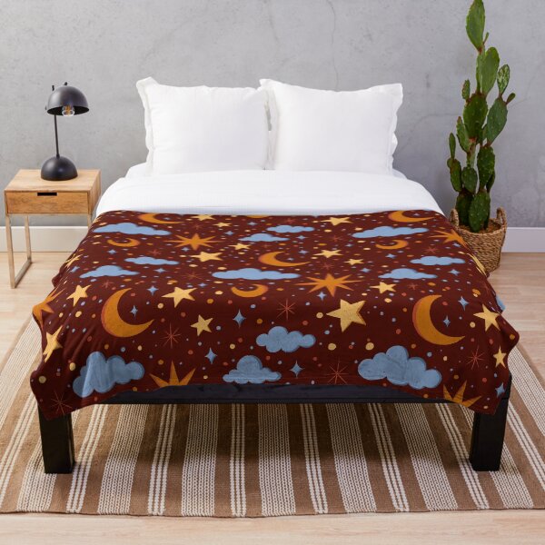 Item preview, Cute sky with clouds and stars designed and sold by patternarya.