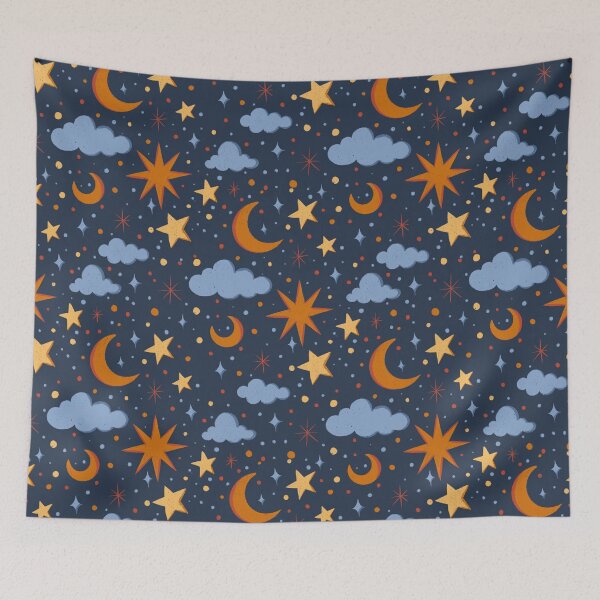 Item preview, Cute Sky with stars and clouds designed and sold by patternarya.
