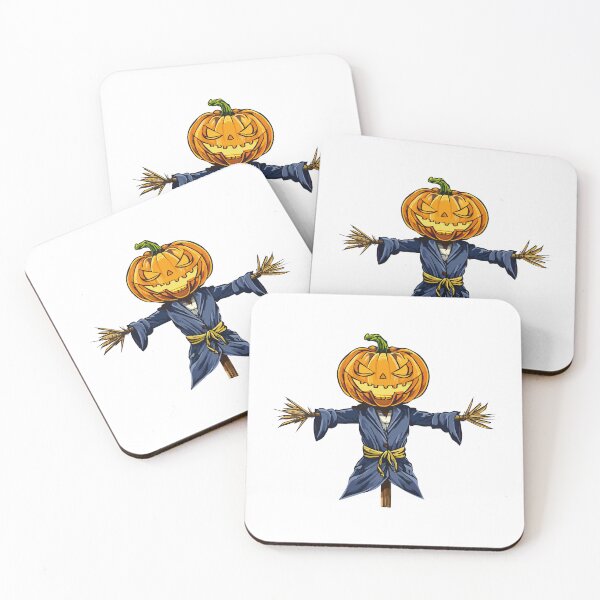 Item preview, A spooky Halloween scarecrow with a glowing pumpkin head,  scary scarecrow with pumpkin head wearing coat, Spooky scarecrow with pumpkin head for Halloween designs and eerie autumn projects designed and sold by Danler.