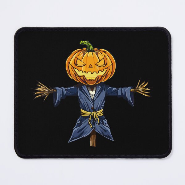 Item preview, A spooky Halloween scarecrow with a glowing pumpkin head,  scary scarecrow with pumpkin head wearing coat, Spooky scarecrow with pumpkin head for Halloween designs and eerie autumn projects designed and sold by Danler.