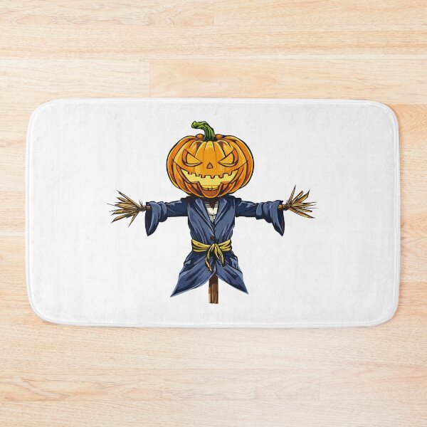 Item preview, A spooky Halloween scarecrow with a glowing pumpkin head,  scary scarecrow with pumpkin head wearing coat, Spooky scarecrow with pumpkin head for Halloween designs and eerie autumn projects designed and sold by Danler.