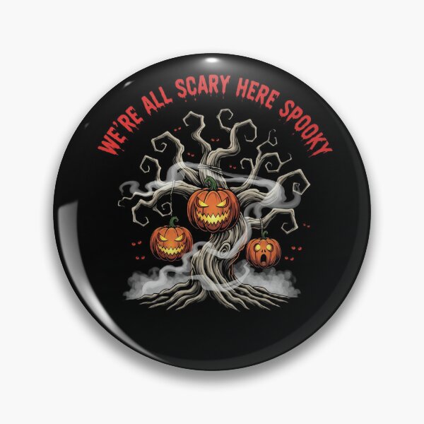 Item preview, We're All Scary Here | Spooky Jack-o'-Lantern Tree Art Print designed and sold by DMNindustries.