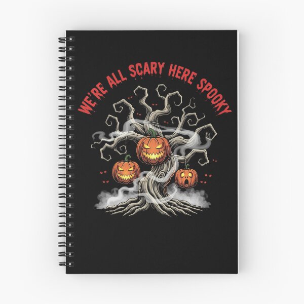 Item preview, We're All Scary Here | Spooky Jack-o'-Lantern Tree Art Print designed and sold by DMNindustries.