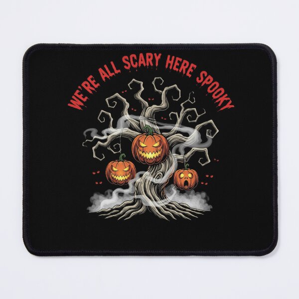 Item preview, We're All Scary Here | Spooky Jack-o'-Lantern Tree Art Print designed and sold by DMNindustries.