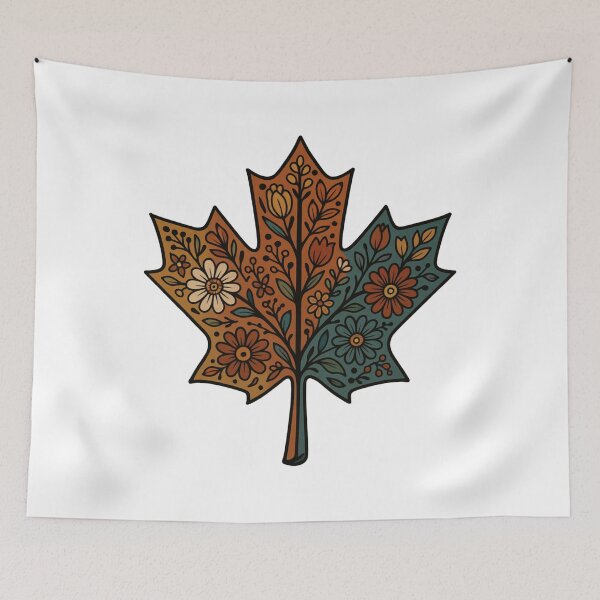 Item preview, Boho Floral Maple Leaf – Vintage Fall Aesthetic Autumn Design designed and sold by Furr-n-Purr.