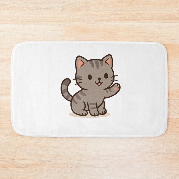 Item preview, Cute Waving Kitten Kawai Kitty– Adorable Cat Illustration for Stickers, T-Shirts, Mugs & Phone Cases designed and sold by ArtDripFashion.