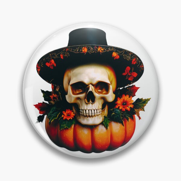 Item preview, Skull in a Pumpkin Hat designed and sold by Zofia Sosnecka.