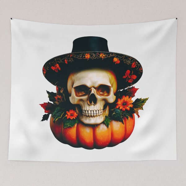Item preview, Skull in a Pumpkin Hat designed and sold by Zofia Sosnecka.
