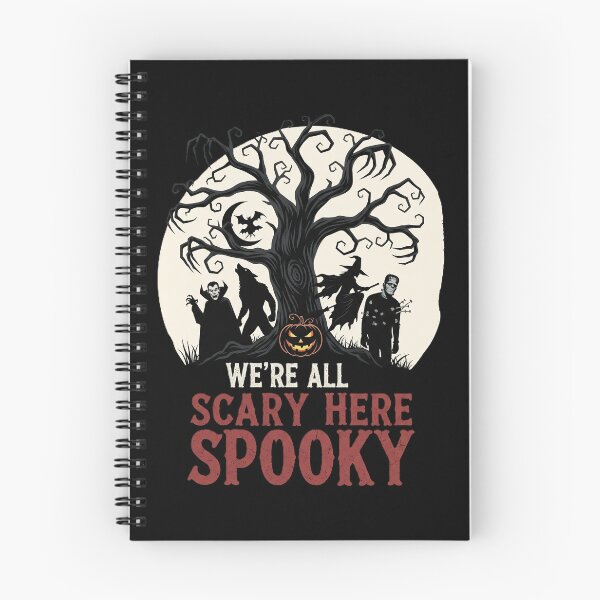Item preview, We're All Scary Here | Classic Monsters Halloween Art Print designed and sold by DMNindustries.
