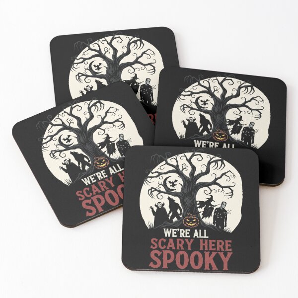 Item preview, We're All Scary Here | Classic Monsters Halloween Art Print designed and sold by DMNindustries.