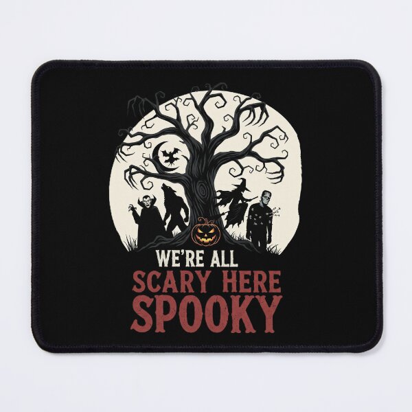 Item preview, We're All Scary Here | Classic Monsters Halloween Art Print designed and sold by DMNindustries.
