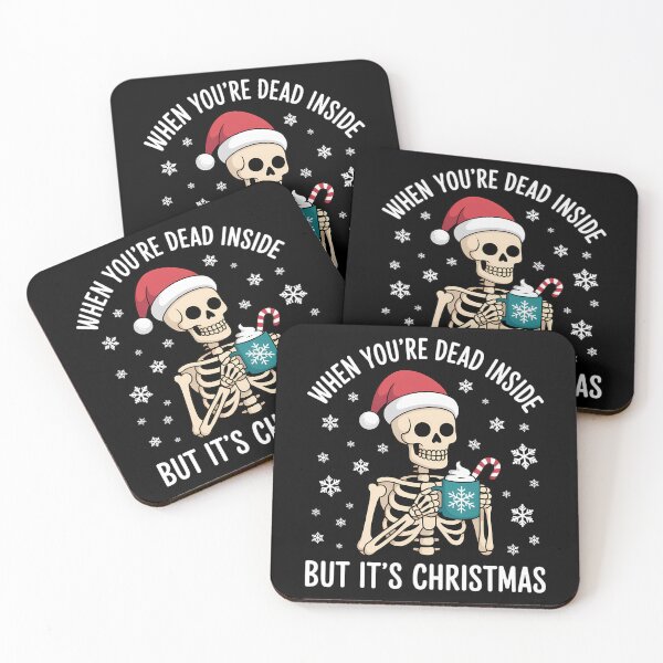 Item preview, Dead Inside But Its Christmas Skeleton Coffee Xmas designed and sold by ticlitule.