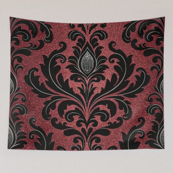 Aperçu de l'œuvre Velours noir gothique sur chenille rouge créée et vendue par Eclectic Monkey.