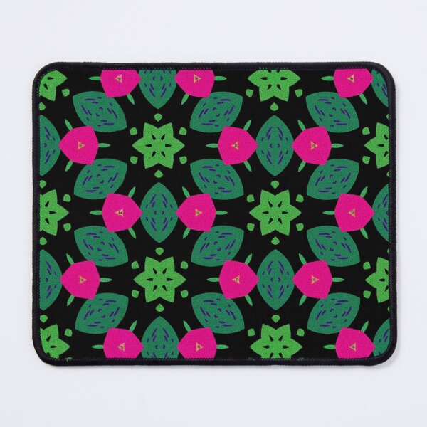 Item preview, Black, Pink and Neon Green Geometric Floral designed and sold by patternarya.