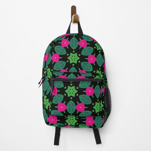 Item preview, Black, Pink and Neon Green Geometric Floral designed and sold by patternarya.