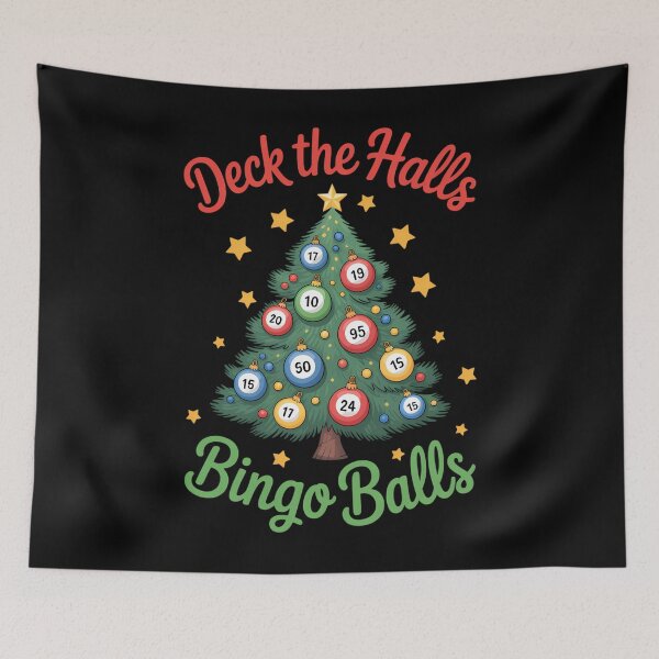 Item preview, Deck the Halls Bingo Balls Christmas Tree Xmas Party designed and sold by ticlitule.