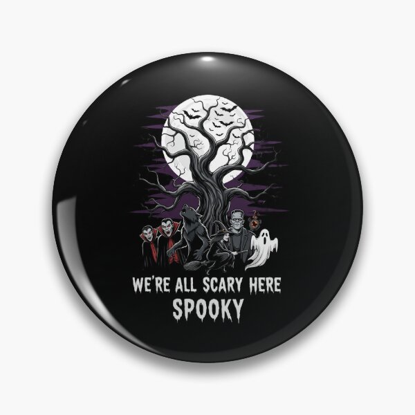 Item preview, We're All Scary Here | Classic Halloween Monsters Art Print designed and sold by DMNindustries.