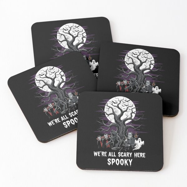 Item preview, We're All Scary Here | Classic Halloween Monsters Art Print designed and sold by DMNindustries.