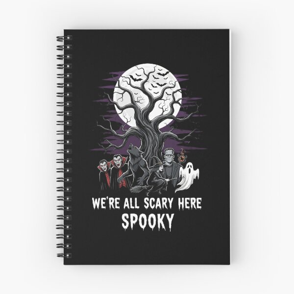 Item preview, We're All Scary Here | Classic Halloween Monsters Art Print designed and sold by DMNindustries.