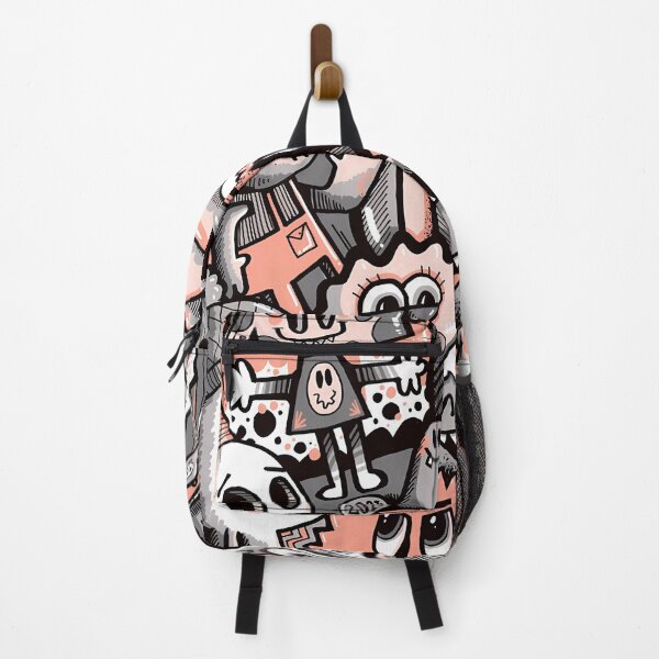 Item preview, Quirky Cartoon Character Collage – Playful Black, White, and Orange designed and sold by darkskinbender.