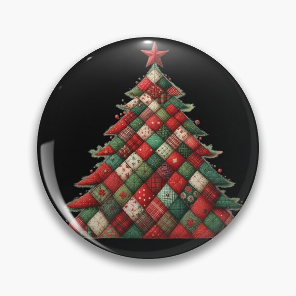 Item preview, Patchwork Christmas Tree – Cozy Quilted Holiday Digital Ink Painting designed and sold by CRAZY&ART.