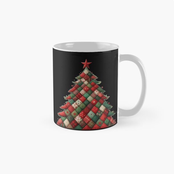 Artikelvorschau, Patchwork-Weihnachtsbaum – Gemütliches gestepptes digitales Tintengemälde für die Feiertage entworfen und verkauft von CRAZY&ART.