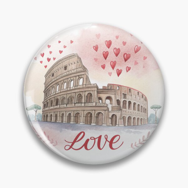 Item preview, Colosseum Love – Romantic Rome Illustration with Hearts designed and sold by VivoStudio.