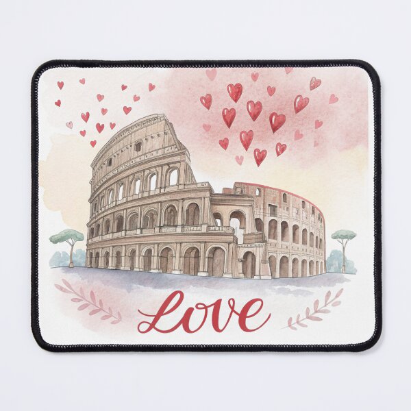 Item preview, Colosseum Love – Romantic Rome Illustration with Hearts designed and sold by VivoStudio.