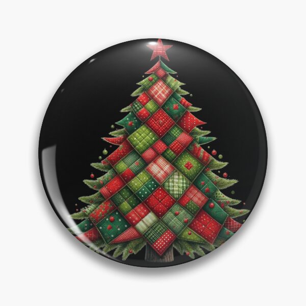 Artikelvorschau, Patchwork-Weihnachtsbaum – Gemütliches gestepptes digitales Tintengemälde für die Feiertage entworfen und verkauft von CRAZY&ART.