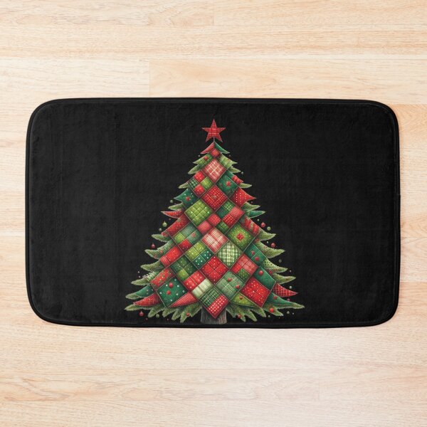 Item preview, Patchwork Christmas Tree – Cozy Quilted Holiday Digital Ink Painting designed and sold by CRAZY&ART.