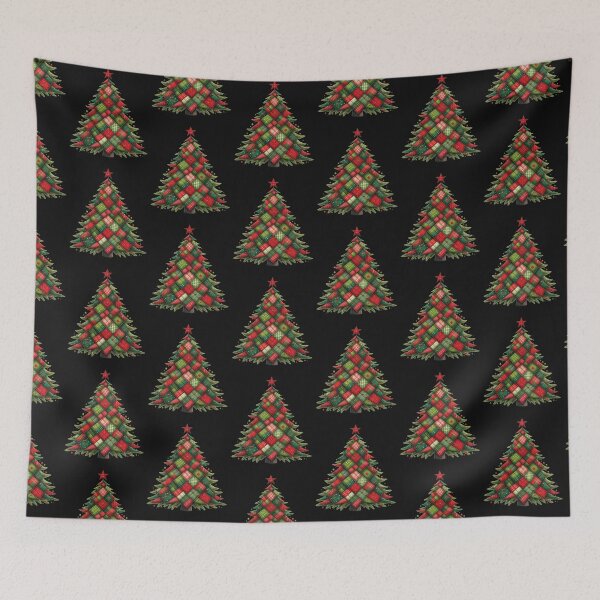 Artikelvorschau, Patchwork-Weihnachtsbaum – Gemütliches gestepptes digitales Tintengemälde für die Feiertage entworfen und verkauft von CRAZY&ART.