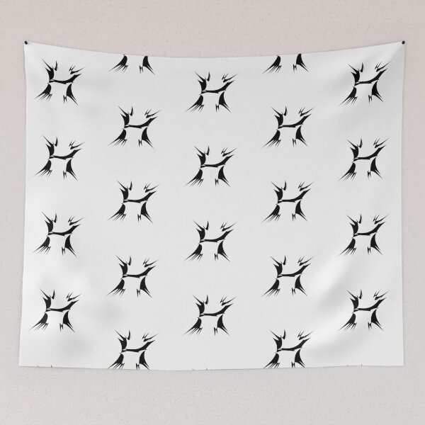 Item preview, Letter H Thorn-Blade Typography — Black Metal designed and sold by uncoXab.