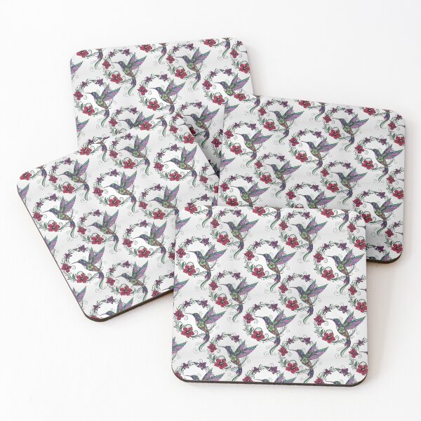 Item preview, Hummingbird Wreaths Printed with Tropical Flowers designed and sold by Ciervo Primavera.