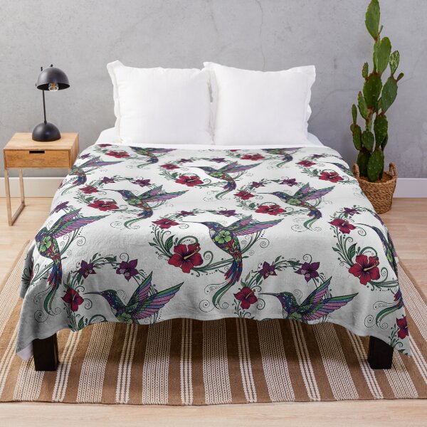 Item preview, Hummingbird Wreaths Printed with Tropical Flowers designed and sold by Ciervo Primavera.