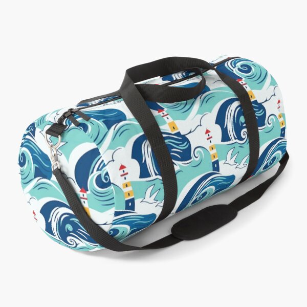 Item preview, Seagulls Lighthouses Waves Seamless Pattern designed and sold by Ciervo Primavera.