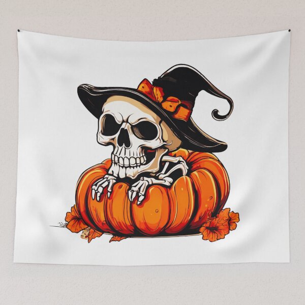 Item preview, Skull in a Pumpkin Hat designed and sold by Zofia Sosnecka.