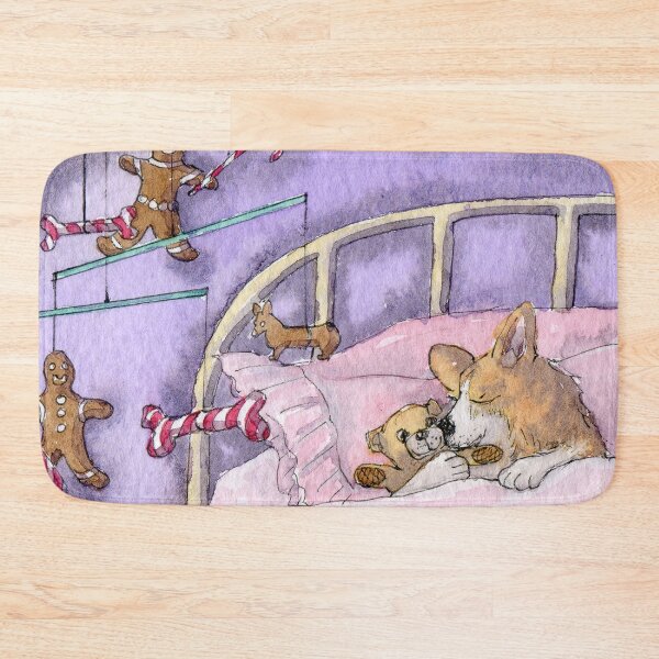 Item preview, He was counting the sleeps 'til Christmas, corgi dog & gingerbread designed and sold by SusanAlisonArt.