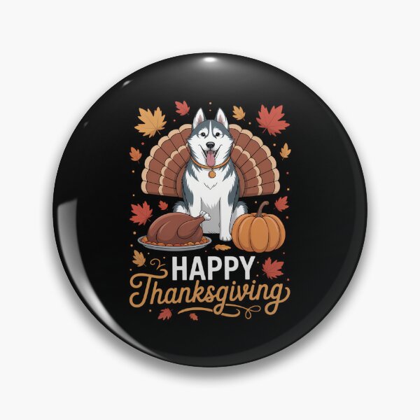 Item preview, Dog Lovers Cute Husky Turkey Happy Thanksgiving designed and sold by BiellaSar.