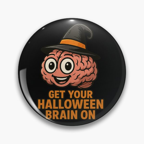 Item preview, Cartoon Brain in Witch Hat Halloween Design designed and sold by Daagath.