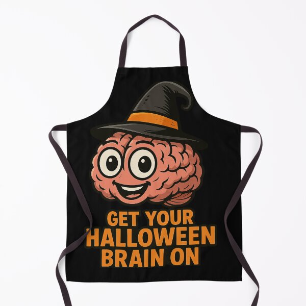 Item preview, Cartoon Brain in Witch Hat Halloween Design designed and sold by Daagath.