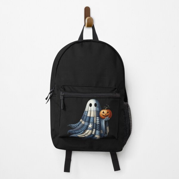 Item preview, Patchwork Halloween Ghost with Jack-o'-Lantern – Spooky Cute Digital Ink Painting designed and sold by CRAZY&ART.