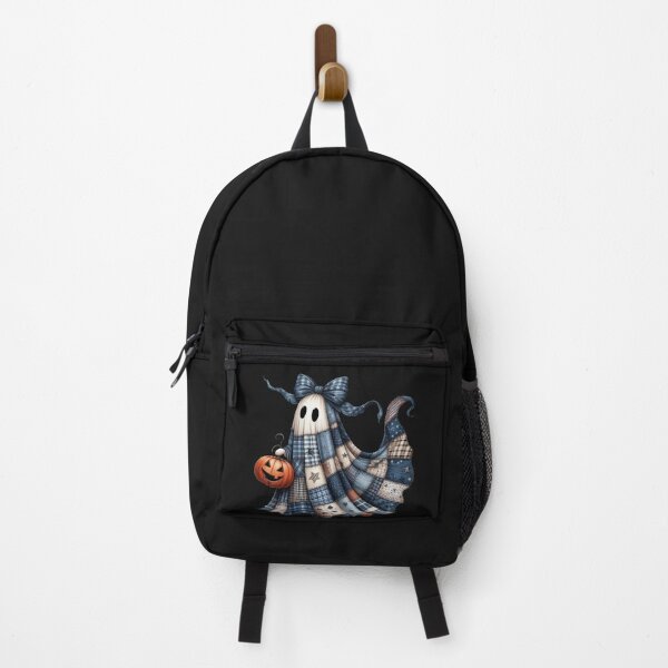 Item preview, Patchwork Halloween Ghost with Jack-o'-Lantern – Spooky Cute Digital Ink Painting designed and sold by CRAZY&ART.