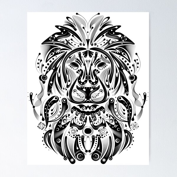 Lion tribal tattoo Black and White Stock Photos & Images - Page 2 - Alamy