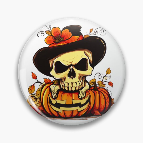 Item preview, Skull in a Pumpkin Hat designed and sold by Zofia Sosnecka.