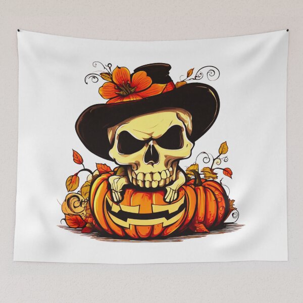 Item preview, Skull in a Pumpkin Hat designed and sold by Zofia Sosnecka.